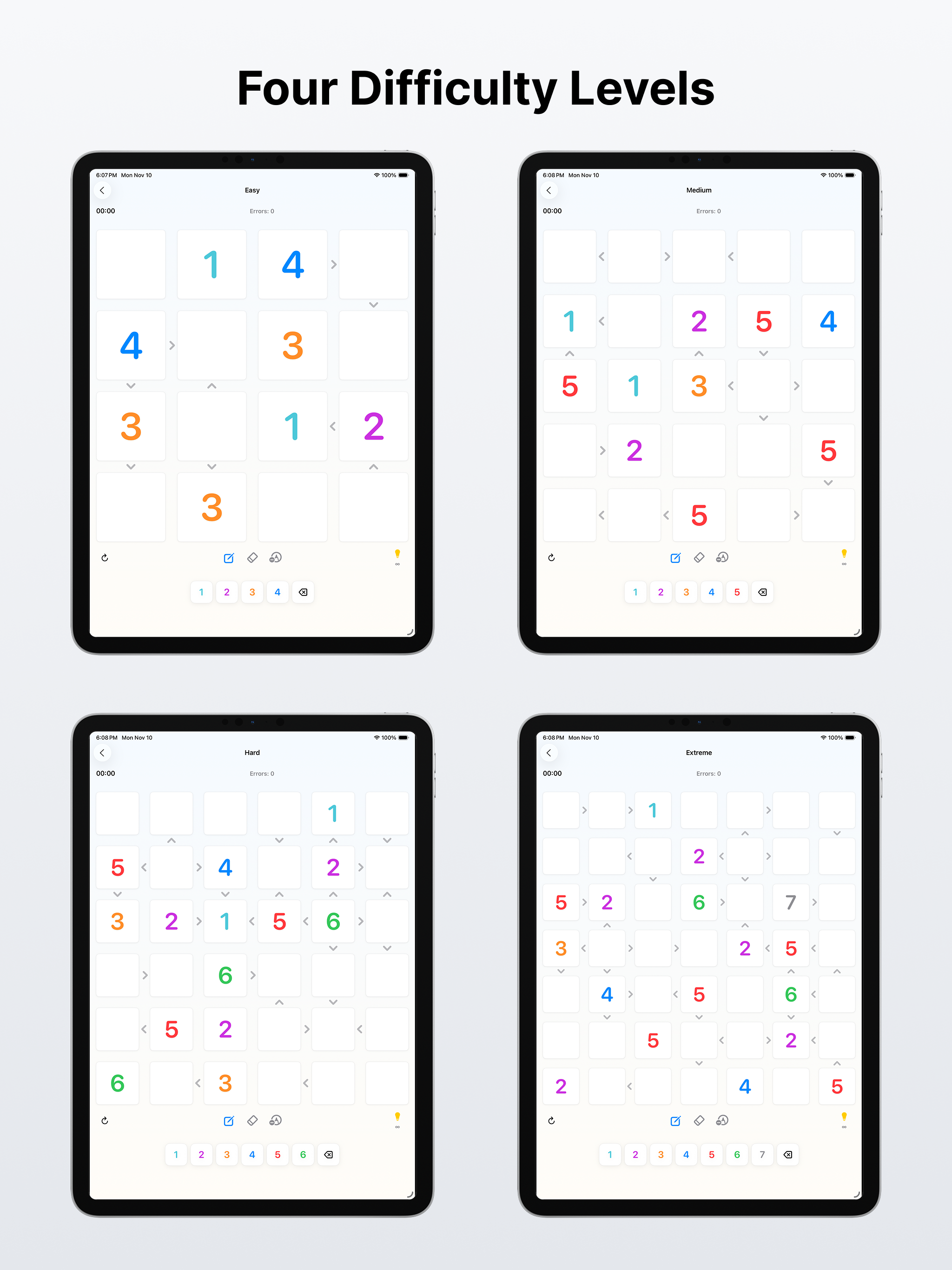 Futoshiki on iPad screenshot